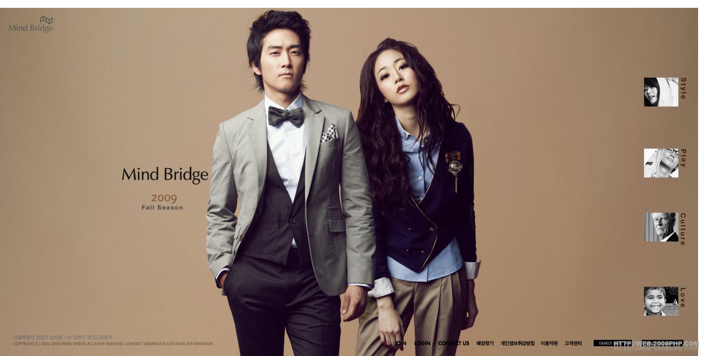 网站截图-韩国mindbridge休闲时装服装品牌。