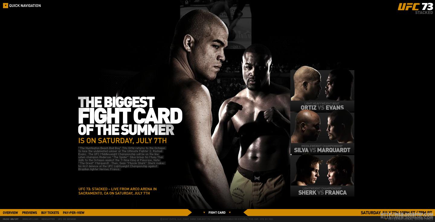 〓 酷站网站截图-美国UFC专业拳击比赛73赛区