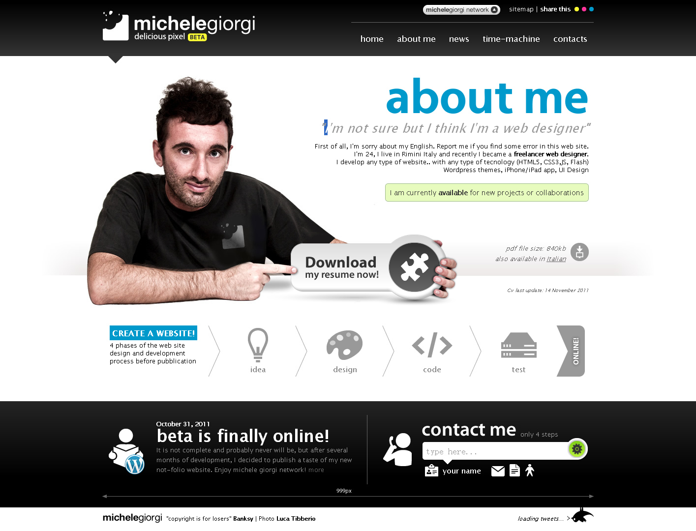 德国Michele Giorgi网页设计师个人网站,UI设计