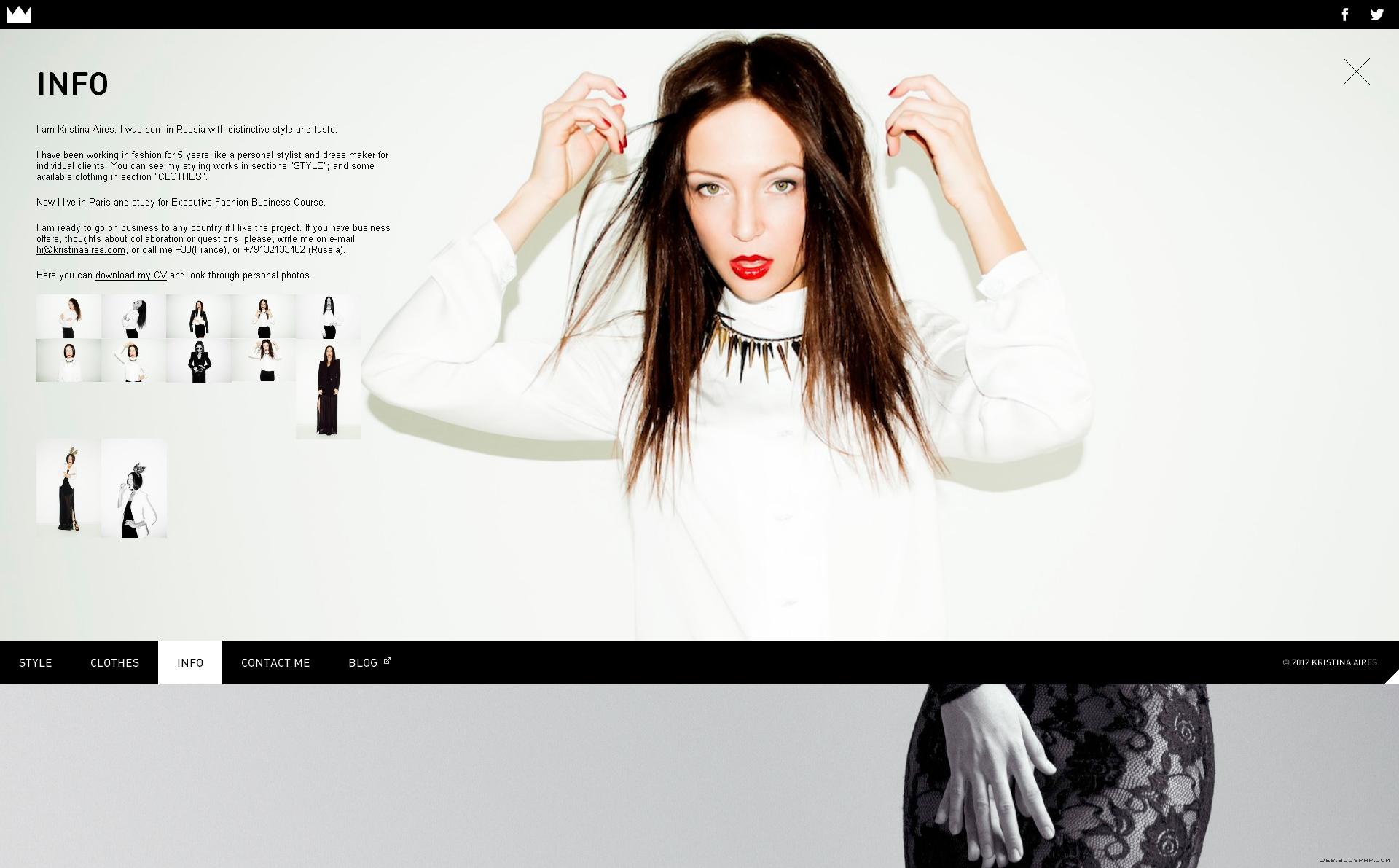 克里斯蒂娜时装服饰设计师个人网站。出生在俄