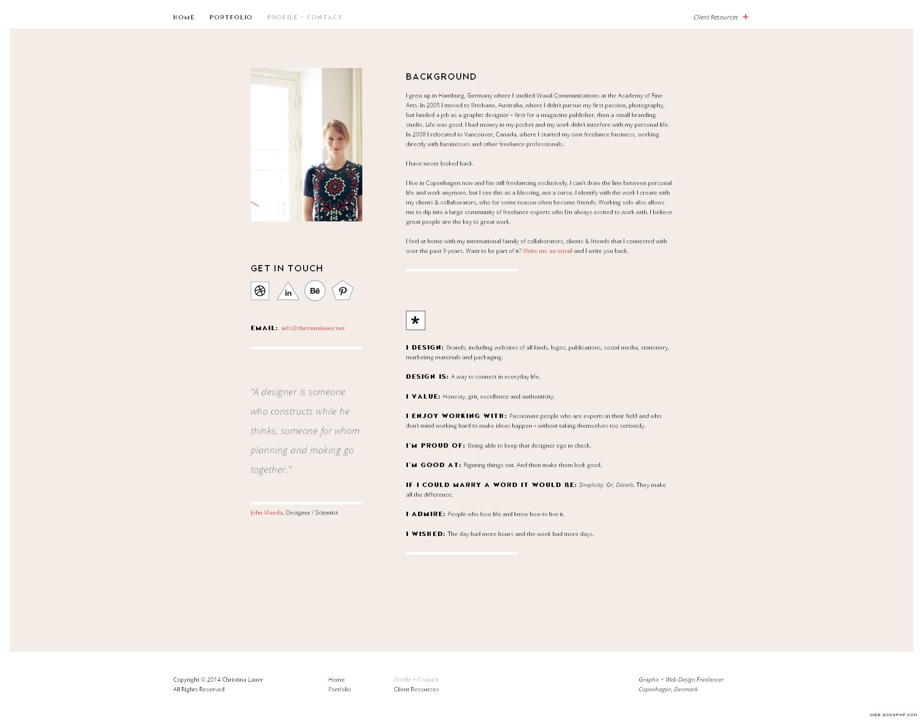 uer(克里斯蒂娜劳尔)自由平面网页设计师个人酷