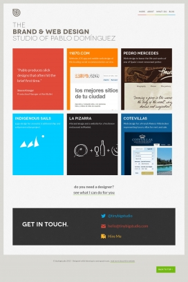 Tinybigstudio巴勃罗・多明戈斯品牌网页设计工作室！