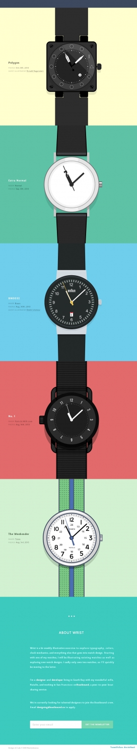探索新手表设计！马特・约翰斯顿的腕表HTML5卡通酷站。