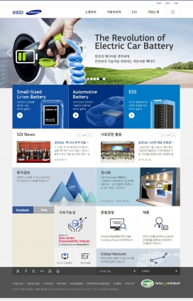 韩国三星SDI电子元件产品酷站。