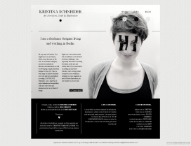 德国柏林克里斯蒂娜施奈德自由艺术指导网页设计师网站，插图和前端代码，