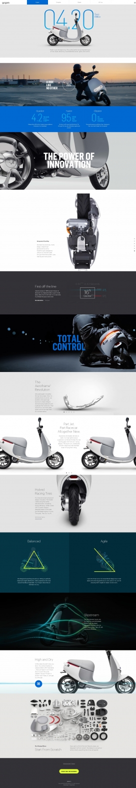 Gogoro轻便漂亮的电动自行车HTML5酷站！