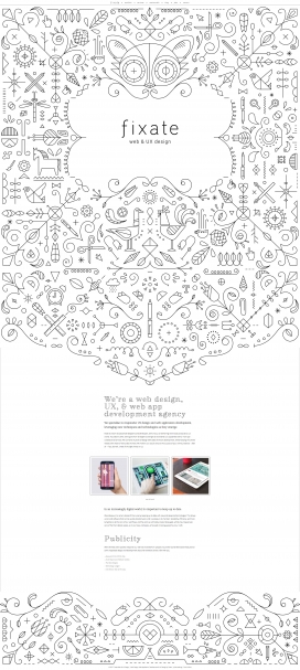 南非约翰内斯堡FIXATE网页设计机构！个性十足的手绘花纹图案背景设计。