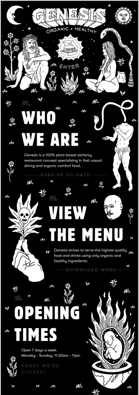 Genesis是一家100％以植物为基础的炼金餐厅概念，专注于快速休闲餐饮和有机舒适食品。