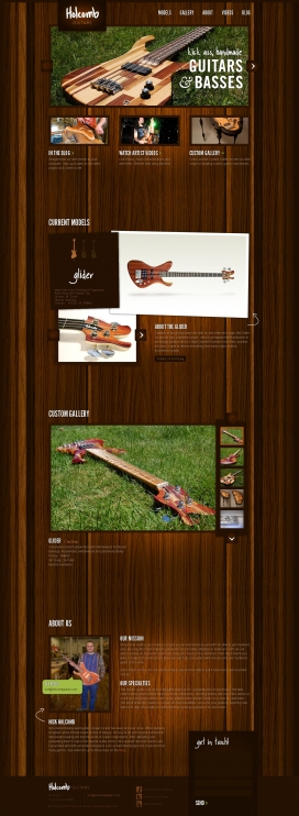 欧美Holcomb Guitars霍尔库姆吉他产品展示网站。
