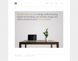Nemeth Interactive设计师个人网站。是亚当内梅特的设计工作室。亚当最初学习工业设计，但在新媒体领域的主要工作，是艺术总监/网站设计师，互动应用和印刷项目。他的工作室，主要侧重于品牌，网络通信和用户界面设计，从手机到网络平台上所有可用的。