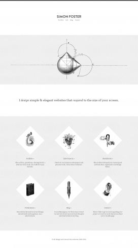 伦敦西蒙福斯特设计网站。几何图形设计。自由网页设计师西蒙・福斯特的网上家园