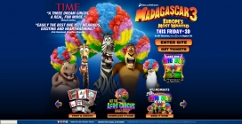美国家庭动画冒险喜剧3D卡通片《马达加斯加3》电影酷站。狮子、斑马、河马、长颈鹿组成的欢乐团队依然在归家路上继续奋斗，他们盲打误撞混进了马戏团，在欧洲闹个天翻地覆。