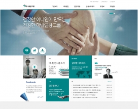 韩亚金融集团官方网站-比较有个性的色块排版网页设计。