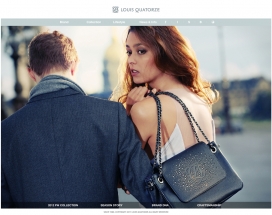 韩国LOUIS QUATORZE时尚女性包包产品酷站-大牌式的首页包包人像三图切换。