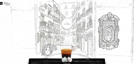 Nespresso奈斯派索咖啡机酷站-很不错的手绘3D-FLASH旋转场景！