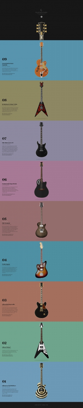 FlatGuitars吉他收藏酷站-插图由大卫・纳瓦罗设计。我一直热爱音乐，尤其是吉他的声音。如果我有足够的钱，我将有数百个，但因为我不是有钱，所以我收藏这些致敬的吉他。