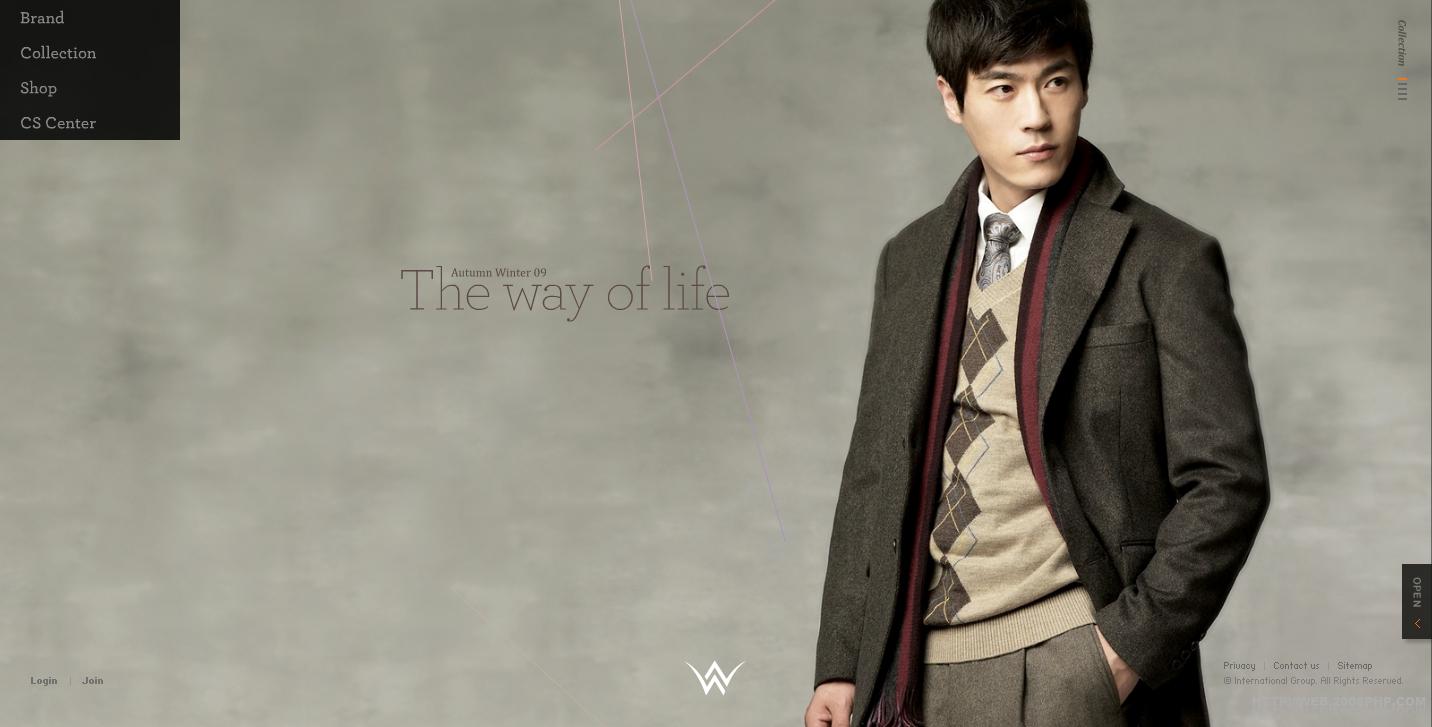 韩国09新款潮流男士休闲服饰时装网站 新的生活方式 手机版