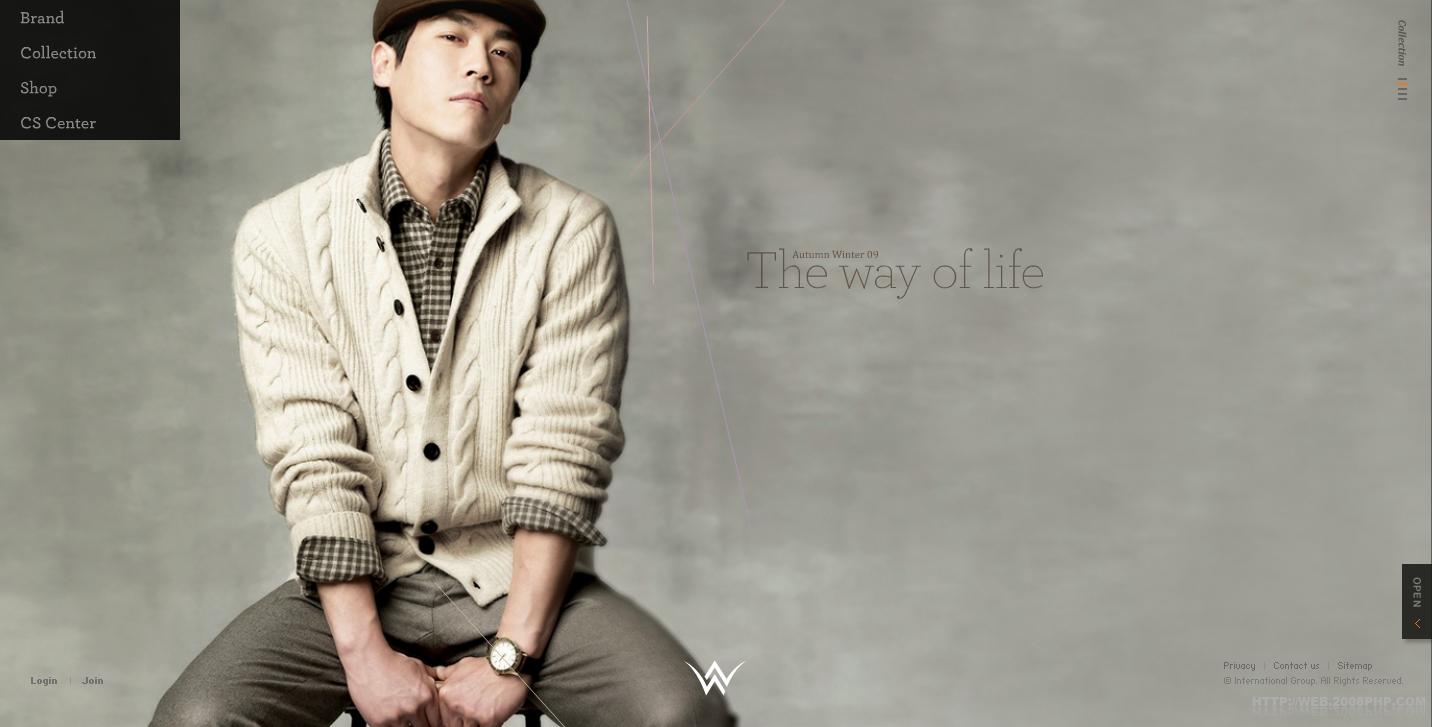 韩国09新款潮流男士休闲服饰时装网站 新的生活方式 手机版
