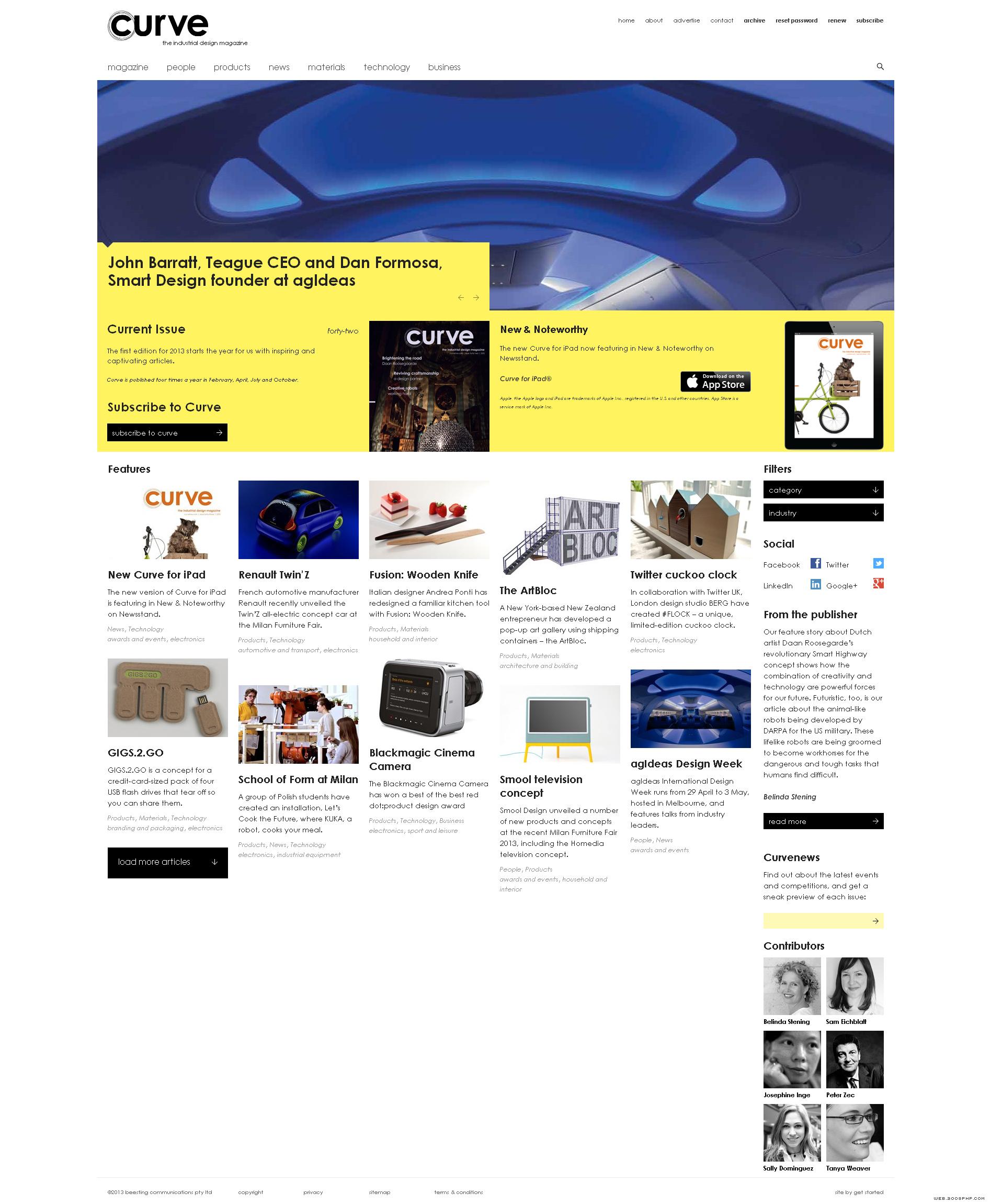 Curve曲线是工业产品设计杂志报刊杂志网站 为工业设计和产品制造最新创新资讯 手机版 