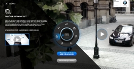 BMW宝马高科技互联网中控台酷站。很漂亮的圆形中控台按钮类似雷达旋转特效。