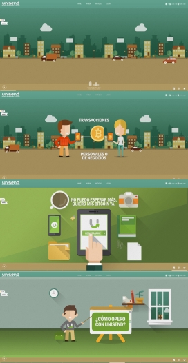 Unisend-比特币的交易市场卡通HTML5酷站！