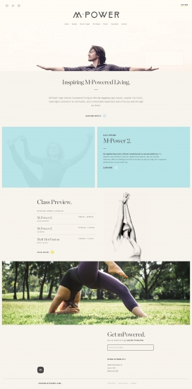 瑜伽的力量！M•Power Yoga瑜伽健身馆HTML5酷站。