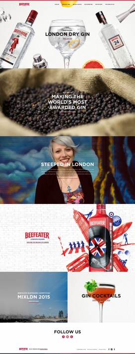 捕捉真正的伦敦精神！Beefeater获奖最多的杜松子酒产品展示酷站。