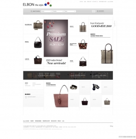 韩国elbon时尚包产品展示网站。手袋和鞋子的风格
