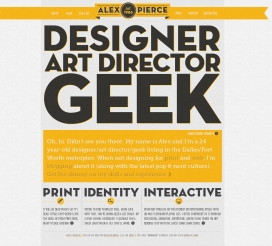 Alex Pierce设计师，艺术总监。我的名字是Alex皮尔斯和我为印刷，网络和品牌的设计。