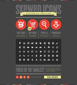 国外Skewed Icons图标设计网站。图形设计，平面设计，网页，网页设计，免费图标包