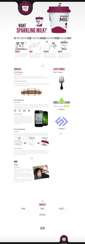 波光粼粼的牛奶！iPhone的应用程序，网页设计，网站建设