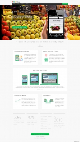 Zoho-创建移动手机网站！创建像iPhone，iPad和Android设备上的魅力网页作品。