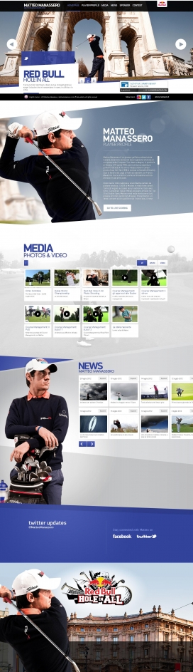 欧洲巡回赛的职业高尔夫球手Matteo Manassero利玛窦官方网站，2010年的最佳新秀。高尔夫后起之秀