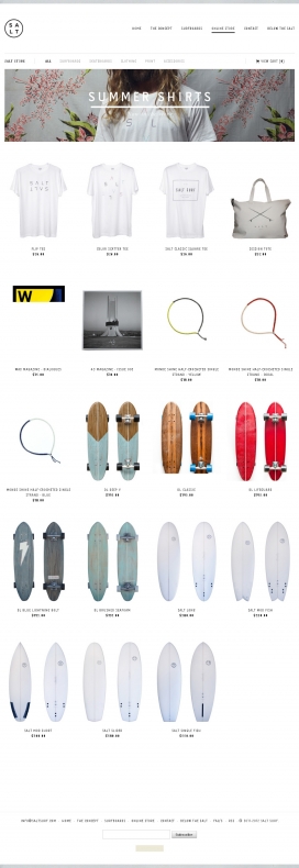 SALT专门为纽约市的冲浪者精心设计，简单的冲浪板服装，配件，滑板！