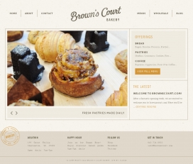 布朗Brown&Court面包食品店展示网站-比较粗狂不失大气的网页设计风格，让您一下子联想到粗粮。
