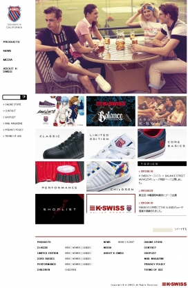 K・SWISS休闲服饰日本官方酷站-是全球最富盛名的专业网球鞋类、服装品牌，同时也是与NIKE、PUMA、Adidas齐名的世界顶级体育用品品牌之一。1966年，宝纳兄弟在美国创造全球出第一双全皮网球鞋，从此开创了属于K.SWISS的新纪元。