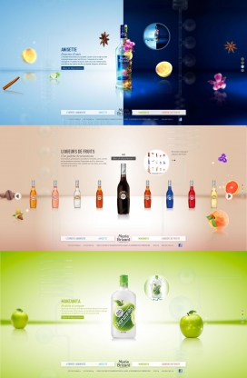 探索茴香酒-Marie Brizard甜果酒饮料酷站！很漂亮的HTML5果汁饮品网站。界面清晰清爽。