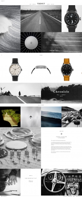 TSOVET-我们热衷于设计和建造手表！网站采用复古时尚感设计。