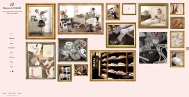 日本Maison de FLEUR饰品酷站-产品有礼品，袜子，手表，礼品，饰品。里面采用大量欧式金属式相框排版。